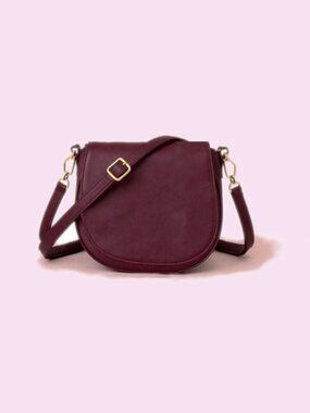 BCBGeneration Jessie Mini Crossbody – Burgundy Oxblood Faux Leather Bag